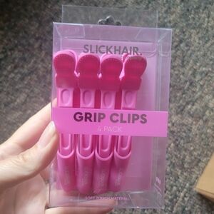 Slickhair Pink Grip Clips 4 Pack